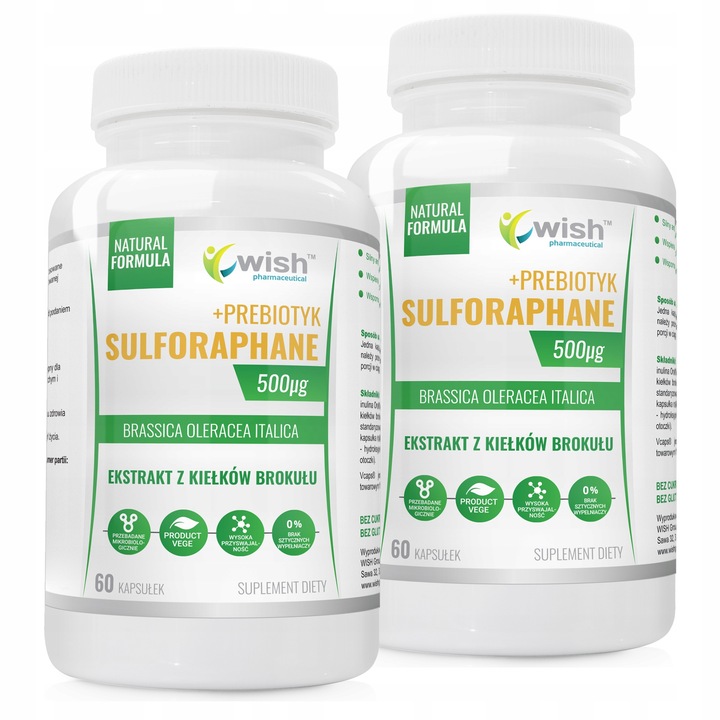 Sulforafan 500µg Ekstrakt z kiełków Brokułu 2x60k