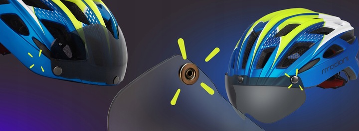 Kask rowerowy z szybą HT19 - madani