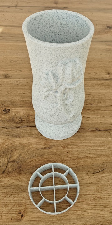 Wazon Nagrobny, Wazon na cmentarz Memorial Rose - Biały Marmurek