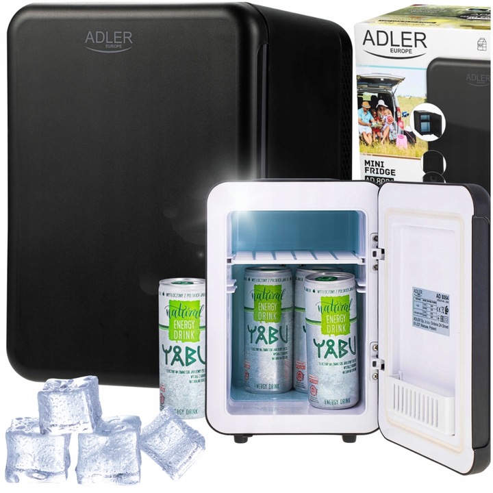 Mała lodówka turystyczna 4L samochodowa AC 12V DC 230V, chłodzenie grzanie