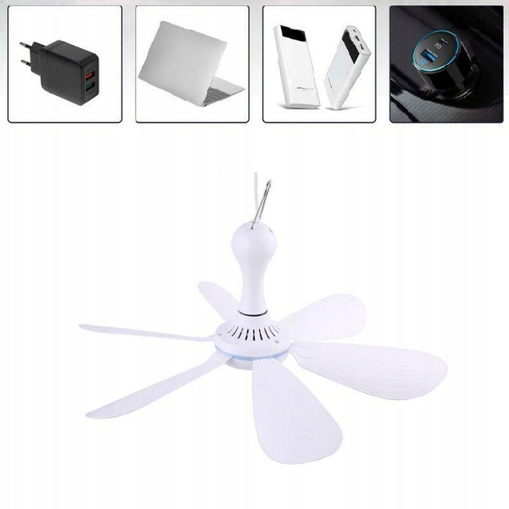 WENTYLATOR SUFITOWY WIATRAKIEM WIATRAK 42CM CHŁODNICĄ POWIETRZA 6-ŁOPATKOWY