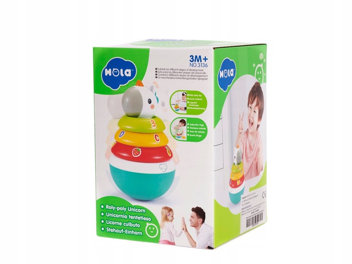 Piramidka sensoryczna wańka wstańka wieża grzechotka dla niemowląt