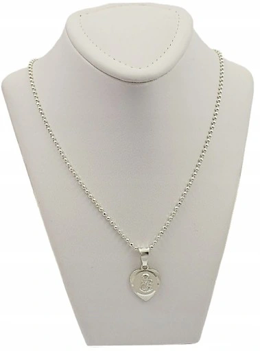 Łańcuszek Srebrny Damski Kulkowy 1,60 mm z Medalikiem pr 925 Grawer Gratis