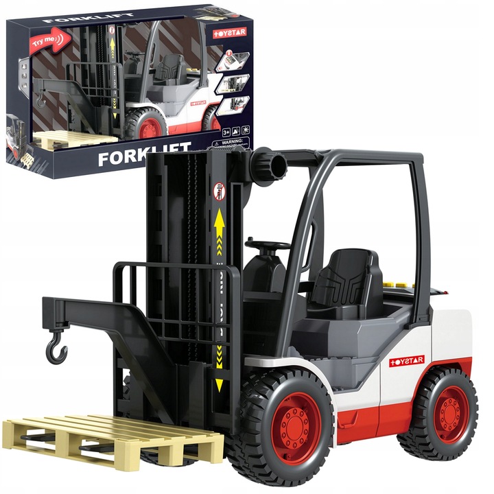 DUŻY WÓZEK WIDŁOWY Z NAPĘDEM Z PALETĄ DŻWIĘKI SZTAPLARKA WIDLAK GUMOWE KOŁA