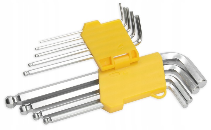 KLUCZE IMBUSOWE HEX DŁUGIE IMBUS 1,5-10 ZESTAW 9szt Z KULKĄ SZEŚCIOKĄTNE