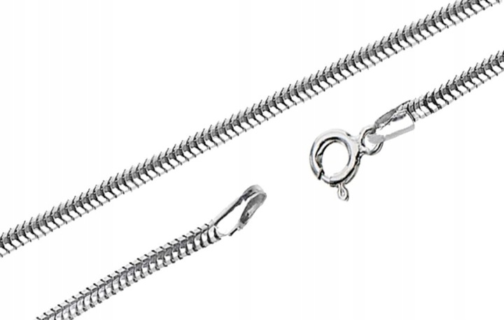 SREBRNY ŁAŃCUSZEK ŻMIJKA 50 cm.Pr.925!