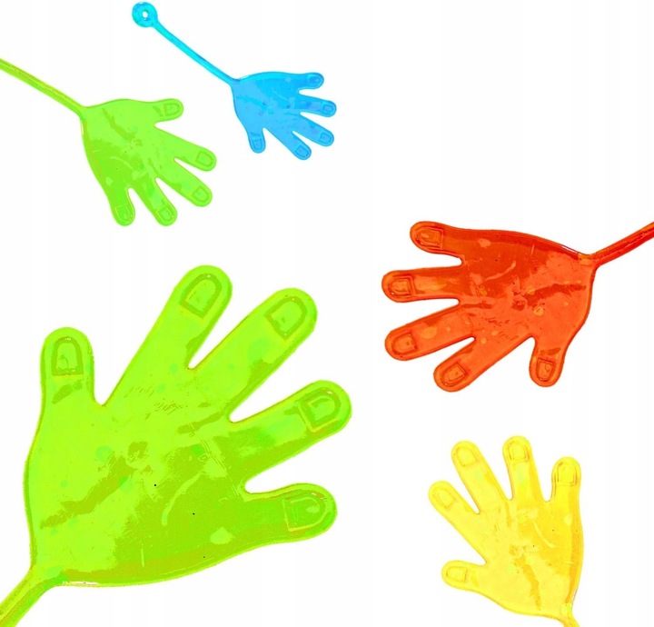 ŁAPKI ŻELOWE KLEJĄCE PACŁAPKA GUMOLEPKI LEPKI 12x ŁAPKA LEPKA ZABAWKA GRA