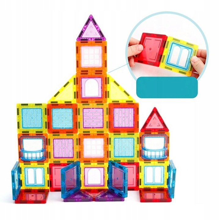 Klocki Magnetyczne 3D Układanka Edukacyjna 70 elementów