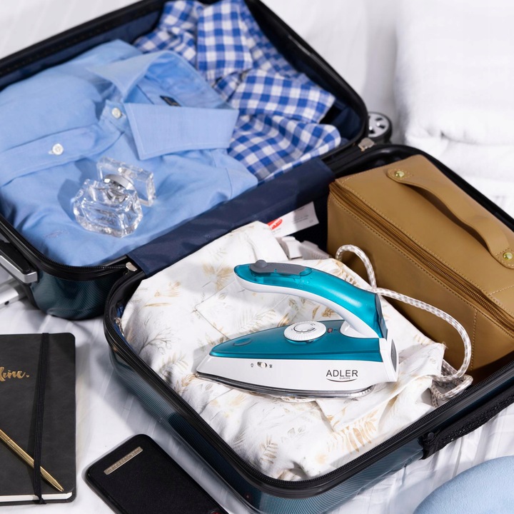 MAŁE ŻELAZKO TURYSTYCZNE Z FUNKCJĄ PARY 1700W SKŁADANE CERAMICZNE PODRÓŻNE