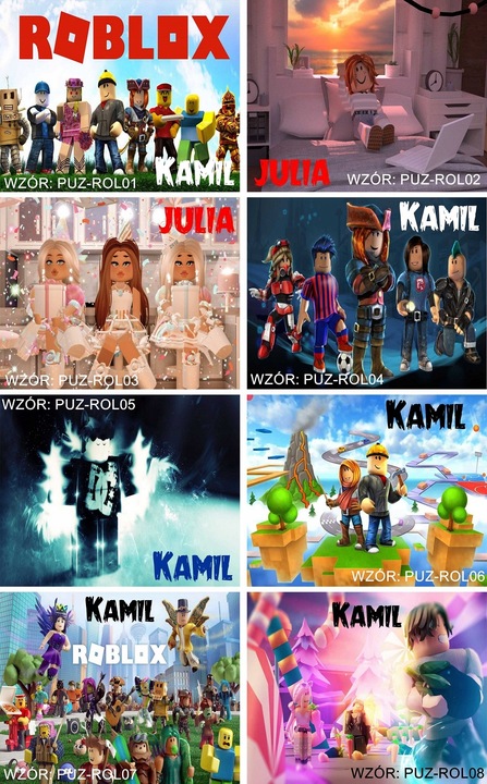 Puzzle ROBLOX A3 252el z Własnym Nadrukiem Dowolne IMIĘ Pudełko