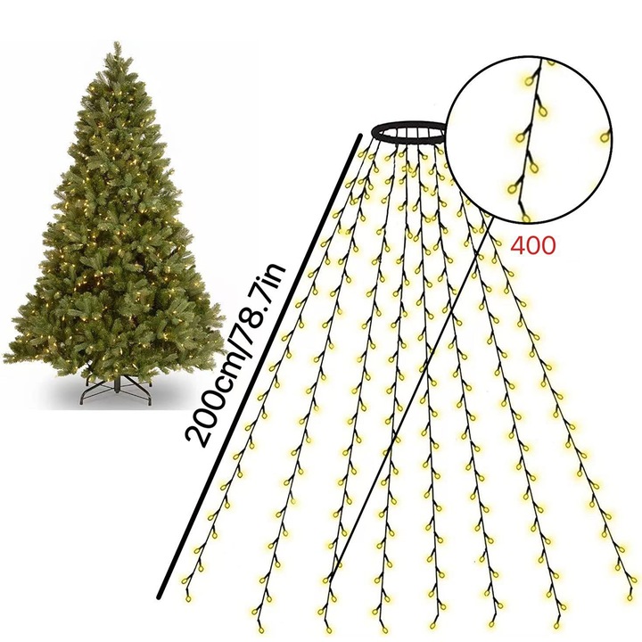ŚWIATEŁKA CHOINKOWE Z WBUDOWANĄ PAMIĘCIĄ 8 TRYBÓW LEDOWYCH
