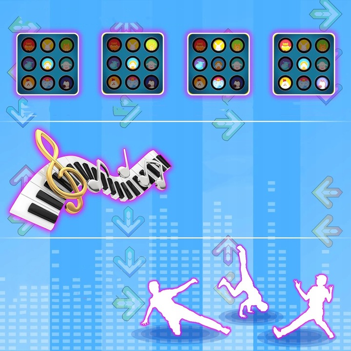 REGULOWANE OBJĘTOŚĆ TANECZNA PAD TANECZNA Z 4 TRYBAMI GRY, BEZ POŚLIZGU