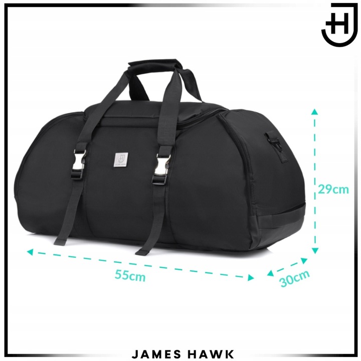 Torba sportowa podróżna męska Plecak 2w1 Treningowa wodoodporna James Hawk