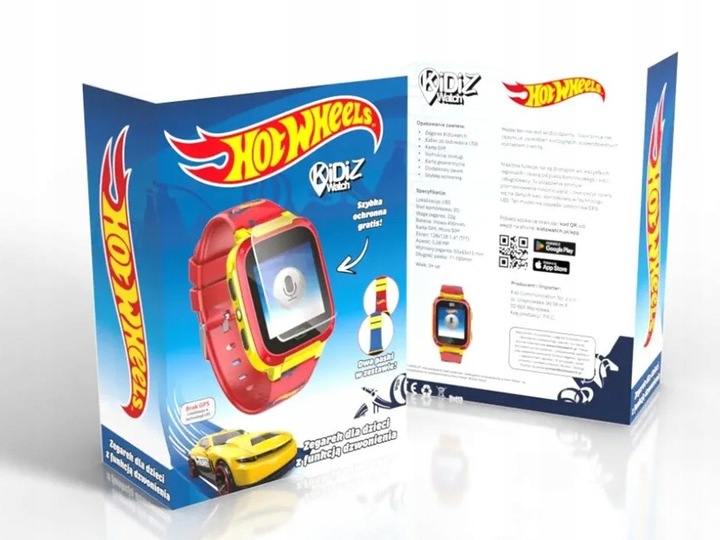 Smartwatch KidiZ Hot Wheels Zegarek dla dzieci 3+, SOS, SIM inne funkcje
