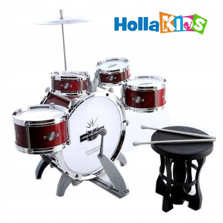 DUŻA PERKUSJA 5 BĘBNOWA KRZESEŁKO DLA DZIECKA BĘBNY TALERZE INSTRUMNET
