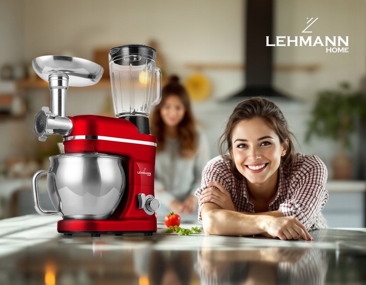 ROBOT KUCHENNY PLANETARNY MIKSER Z MISĄ BLENDER SZKLANY MASZYNKA DO MIĘSA