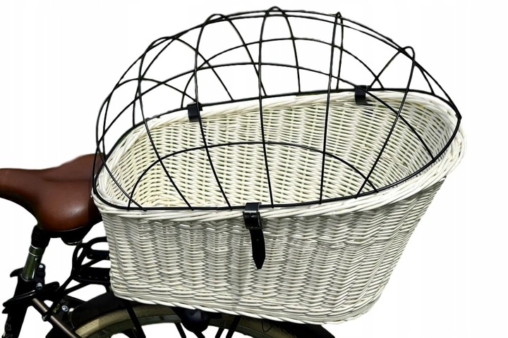 DUŻY Koszyk kosz WIKLINOWY NA ROWER bagażnik 3 kol