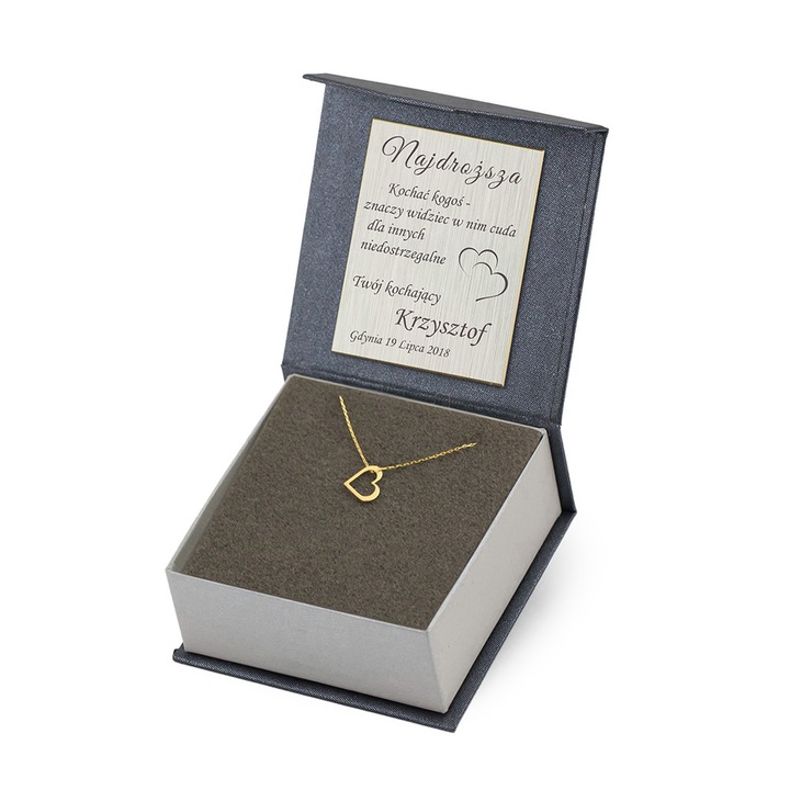 Złoty Łańcuszek z ZAWIESZKĄ SERCE 333 na prezent