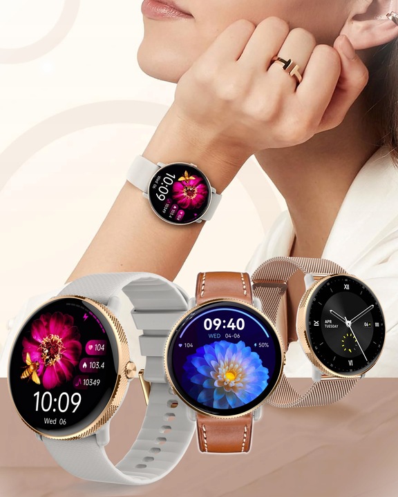SMARTWATCH DAMSKI AMOLED PROVENTUS ROZMOWY SMS CIŚNIENIOMIERZ POMIAR TĘTNA