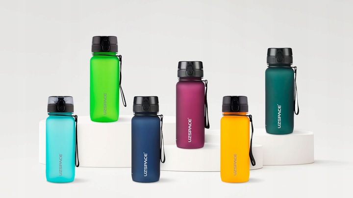 BIDON SPORTOWY 650ML TRITANOWA BUTELKA NA WODĘ Z MIARKĄ BPA FREE BORDOWA