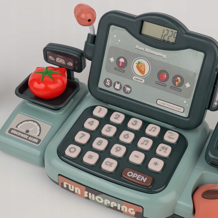 KASA SKLEPOWA DLA DZIECI DUŻY ZESTAW INTERAKTYWNA WYŚWIETLACZ LCD DŹWIĘK