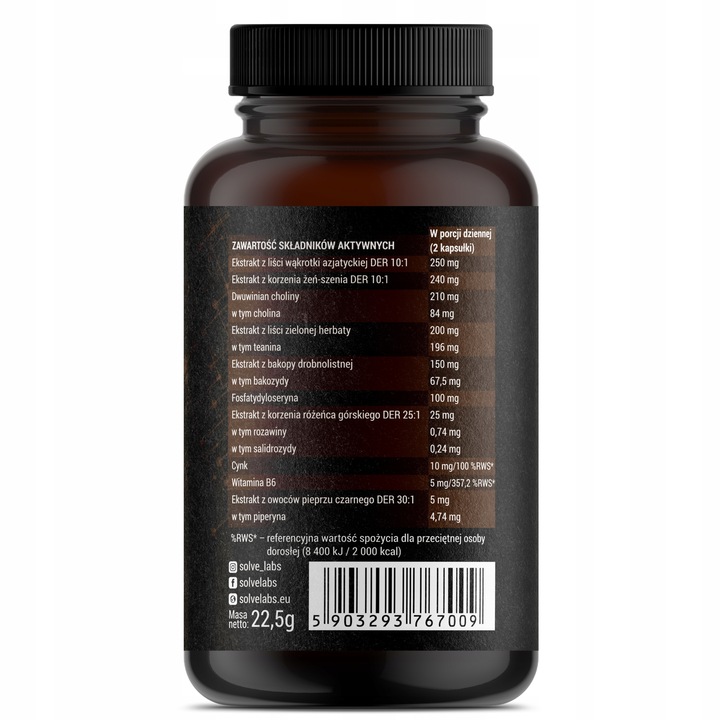 Brain Tech 60 Nootropic PAMIĘĆ KONCENTRACJA