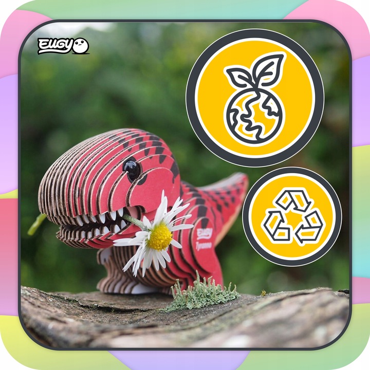 Dinozaur Tyranozaur Eugy. Eko Układanka Puzzle 3D.