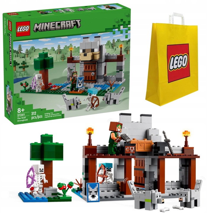 KLOCKI LEGO | MINECRAFT 21261 WILCZA TWIERDZA NOWE ZESTAW DLA DZIECI +TORBA