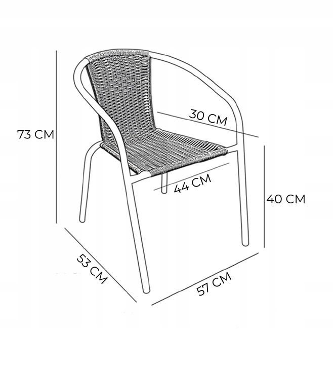 ZESTAW MEBLI OGRODOWYCH NA TARAS STÓŁ 120x70 + 6x KRZESŁA LORETTO BRĄZ MIX