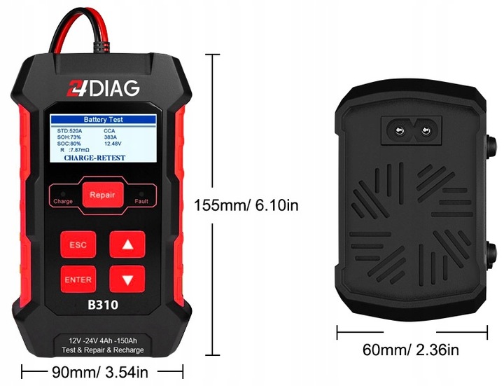 TESTER DO AKUMULATORÓW PROSTOWNIK B310 12V 24V 10A