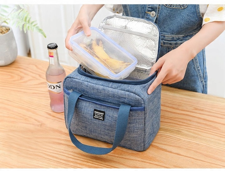 TORBA TERMICZNA ŚNIADANIOWA LUNCH BOX IZOLACYJNA niebieska