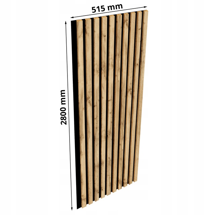 LAMELE NA PŁYCIE 51,5x275 CM ŚCIENNE PANELE AKUSTYCZNE DĄB NATURALNY WOTAN