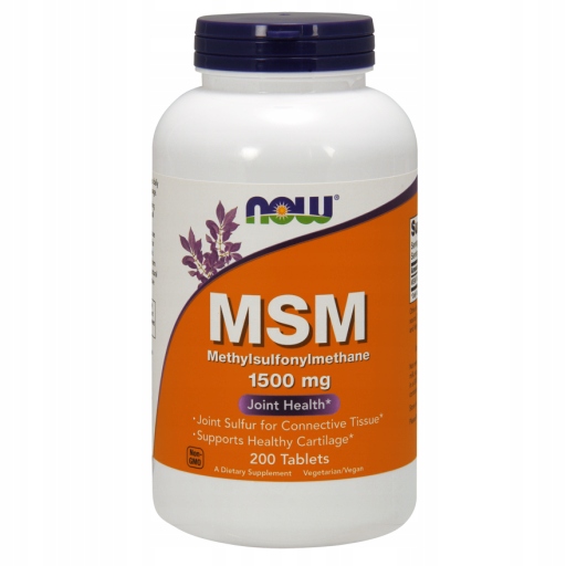 NOW Foods MSM Methylsulphonylmethane 1500mg SIARKA ORGANICZNA STAWY 200tab