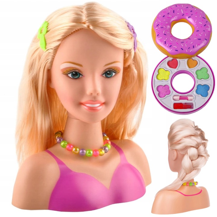 LALKA GŁÓWKA głowa lalki do czesania układania fryzur i malowania makijażu