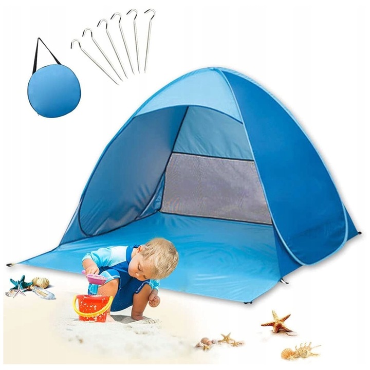 NAMIOT PLAŻOWY SAMOROZKŁADAJĄCY KEMPINGOWY WODOODPORNY OCHRONA SŁONECZNA