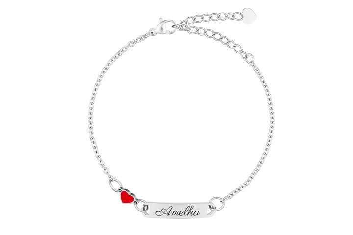 Bransoletka Srebrna SERCE GRAWER dla Dziecka S1Prezent dla Córki Wnuczki