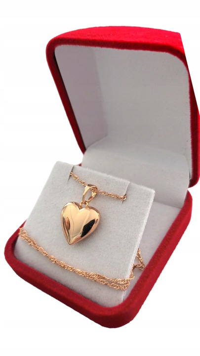 Złoty naszyjnik stal chirurgiczna serce J82