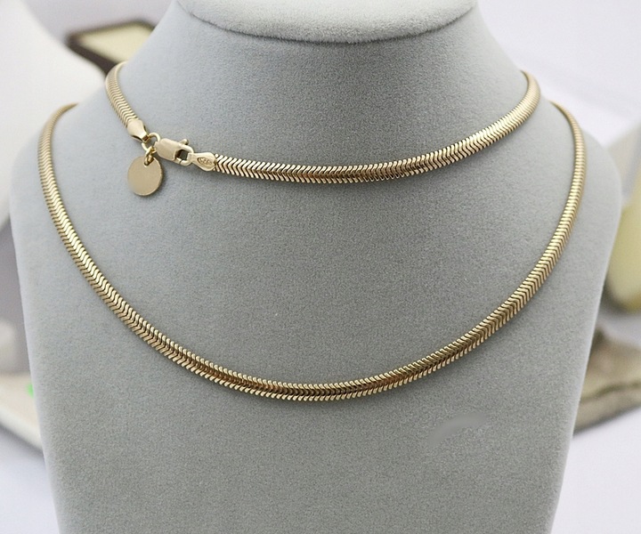 ZŁOTY PEŁNY ŁAŃCUSZEK DAMSKI ŻMIJKA Z ZAWIESZKĄ PR. 925 585 + GRAWER GRATIS