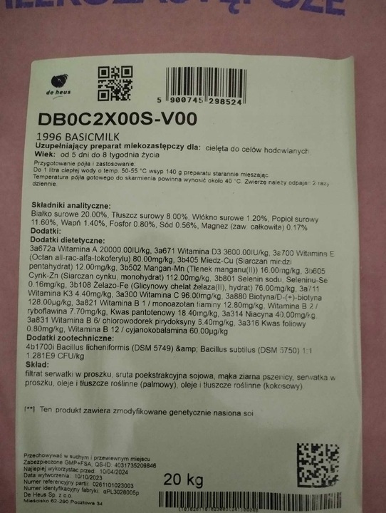 BASIC MILK preparat mlekozastępczy dla cieląt