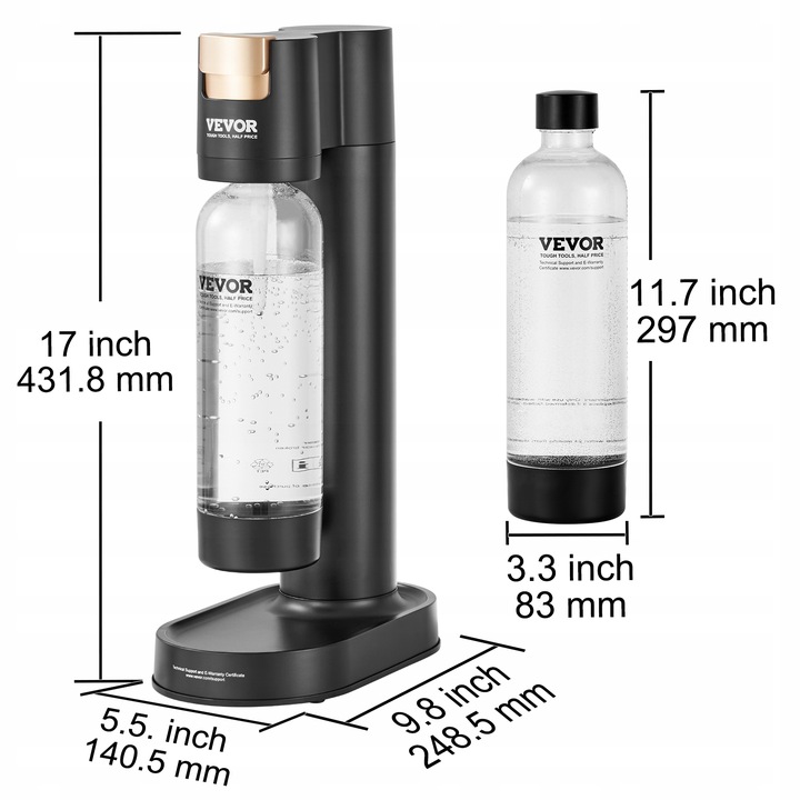 Ekspres do wody musującej Maszyna do napojów gazowanych 2 butelki bez BPA
