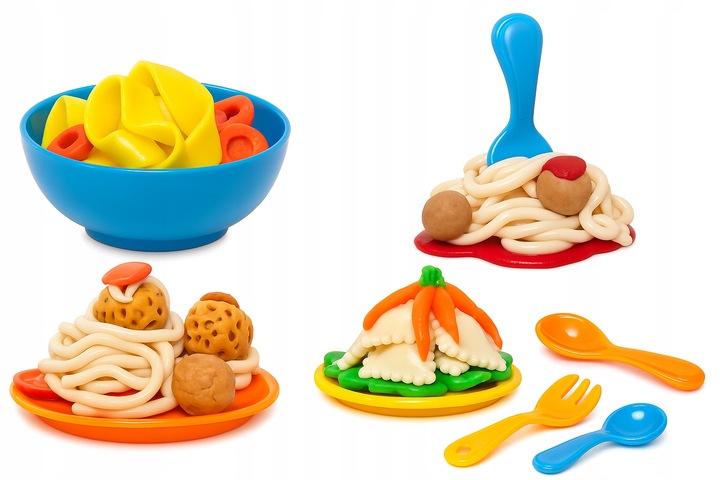 Ciastolina makaron maszynka ciasto masa plastyczna zestaw kreatywny 18w1