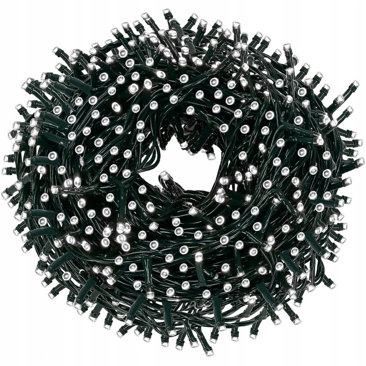 ŚWIATEŁKA LAMPKI LED ZEWNĘTRZNE CHOINKOWE BIAŁY ZIMNY 1000 LED 60M CHOINKĘ