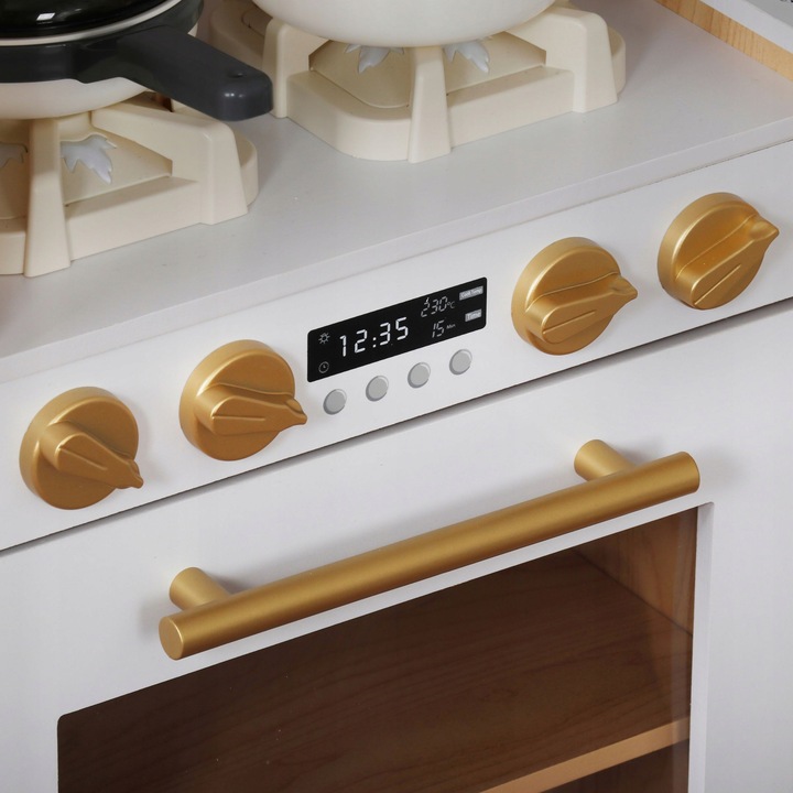 Drewniana Interaktywna Kuchnia Lodówka Mikrofala Piekarnik Pralka Akcesoria