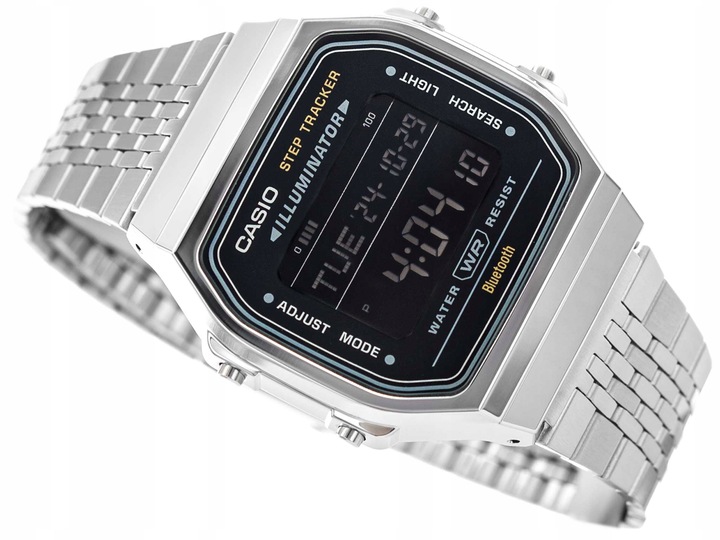 ZEGAREK CASIO ABL-100WE-1BEF VINTAGE SREBRNY BLUETOOH KROKOMIERZ DATOWNIK