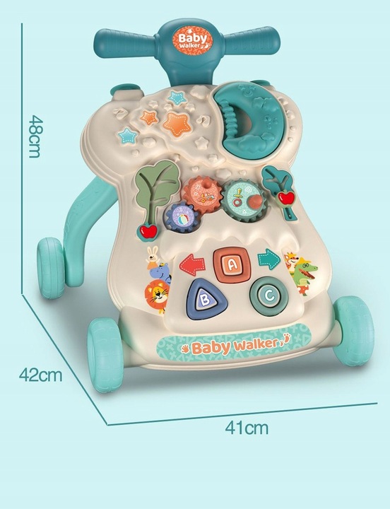 Chodzik Wielofunkcyjny Interaktywny Jeździk Pchacz 3w1 edukacyjny interakty