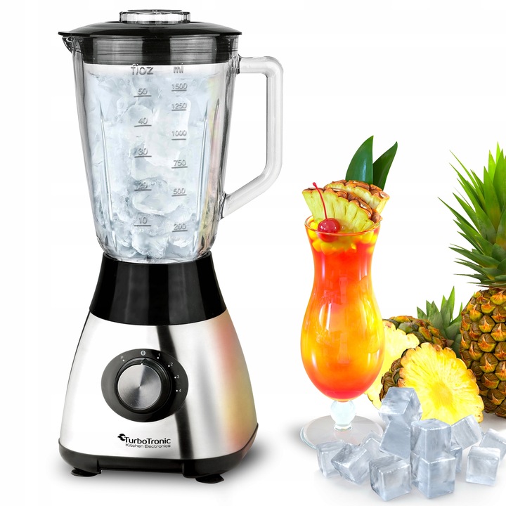 BLENDER KIELICHOWY SZKLANY DO KOKTAJLI TURBO GO MAX 1200W KRUSZY LÓD