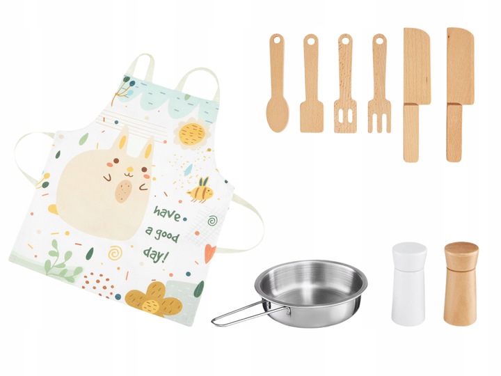 Kuchnia dziecięca ORYGINALNA Mamabrum Kuchnia RETRO + FARTUSZEK I AKCESORIA