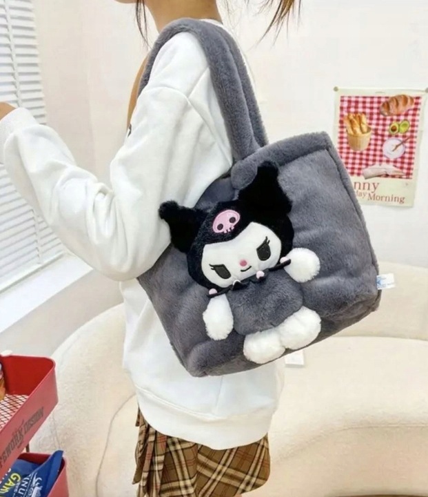 TOREBKA PLUSZAK KUROMI MASKOTKA PLUSZOWA TOREBECZKA NA RAMIĘ DZIECI