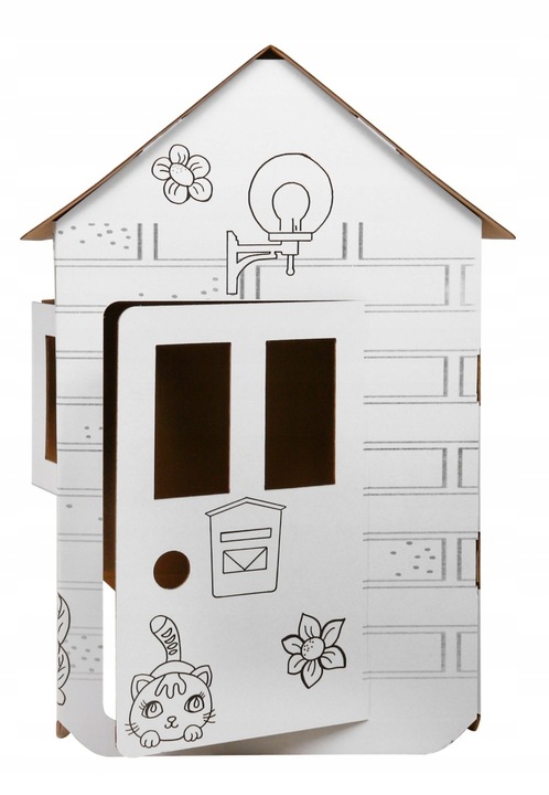 Domek XXL z końmi kolorowanka 3D dla dzieci