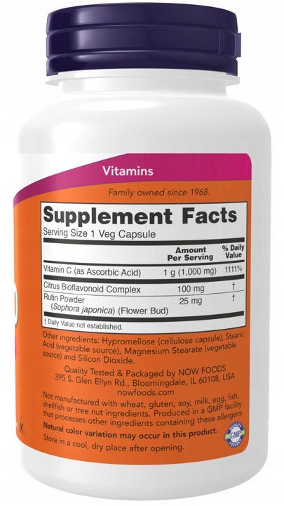 NOW Foods Vitamin C-1000 & Bioflavonoids 100mg WIT.C BIOFLAWONOIDY VEGE 250